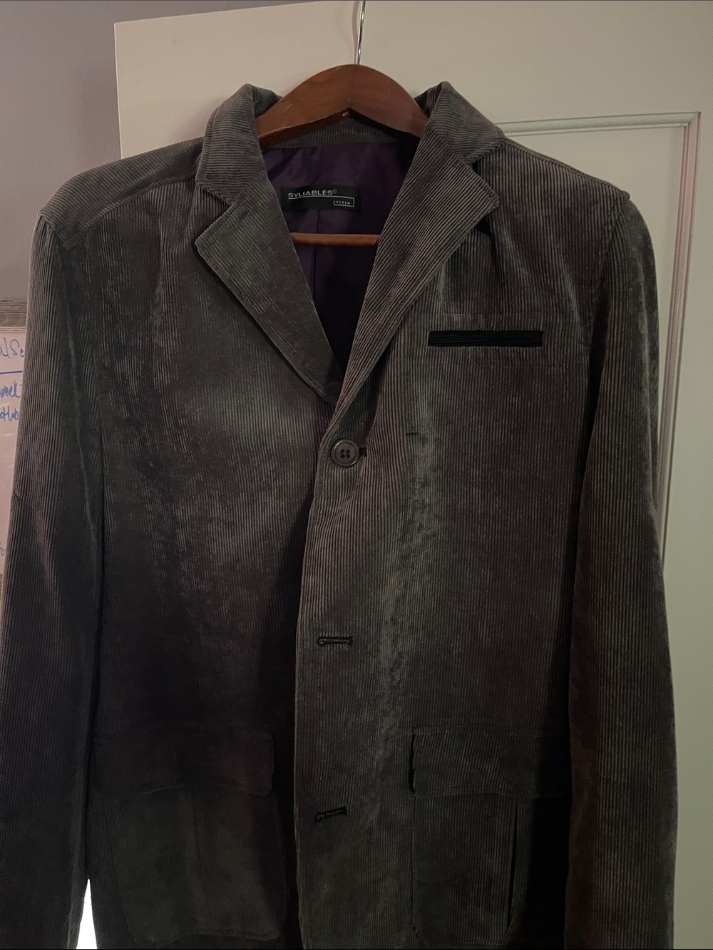 Stylish Men's Corduroy Blazer - Gray